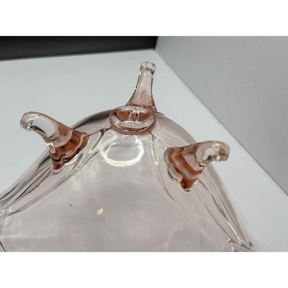 Lancaster Glass Co. “Petal Pink” Elegant Depression Glass Three-Toed Crimped Bow - Picture 8 of 10